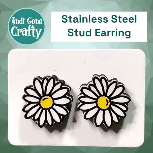 Daisy Flower - Stainless Steel Stud Earring