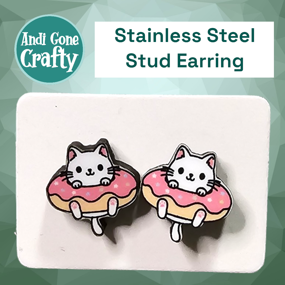 Cat - Stainless Steel Stud Earring