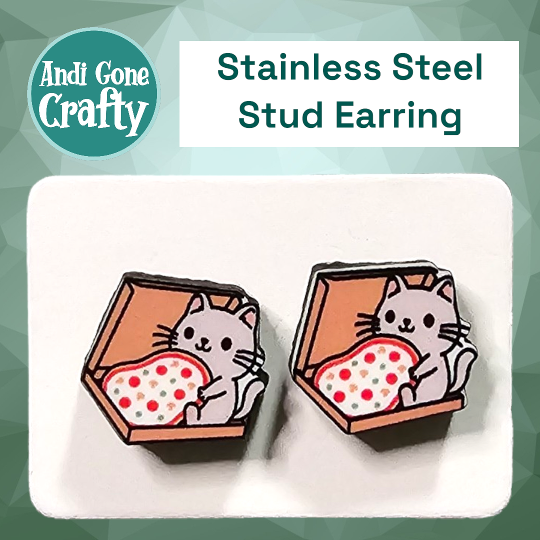 Cat - Stainless Steel Stud Earring