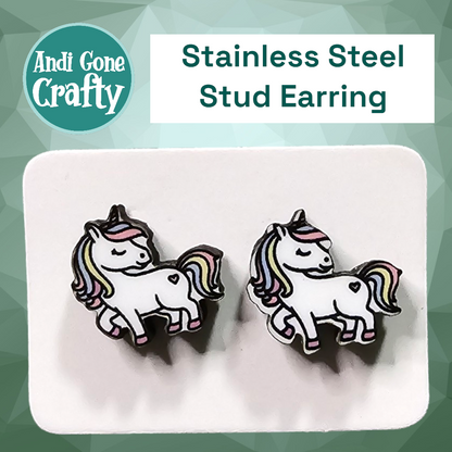 Unicorn - Stainless Steel Stud Earring