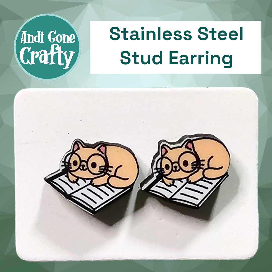 Cat - Stainless Steel Stud Earring