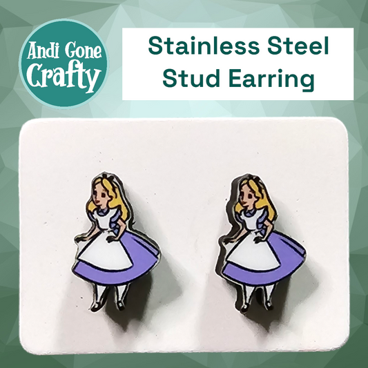 Alice Wonderland - Character Stainless Steel Stud Earring
