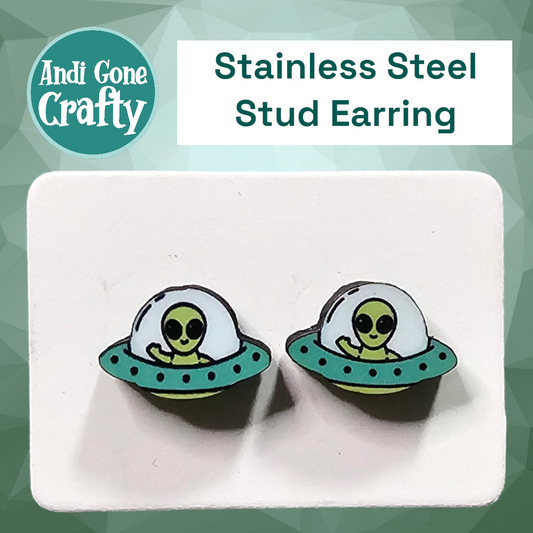 Alien - Stainless Steel Stud Earring