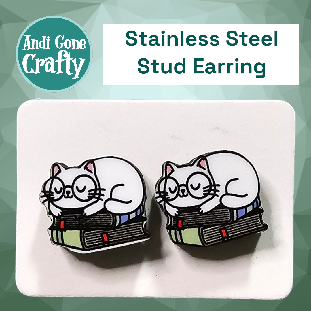 Cat - Stainless Steel Stud Earring