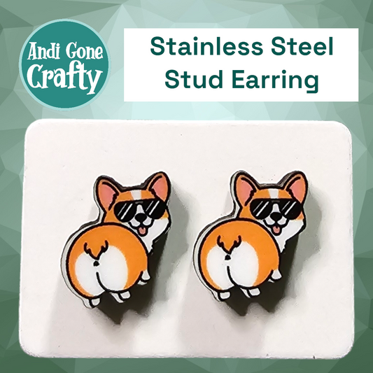 Corgi Butt - Stainless Steel Stud Earring