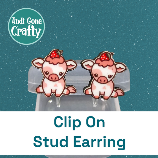 Strawberry Cow - Clip On Earring