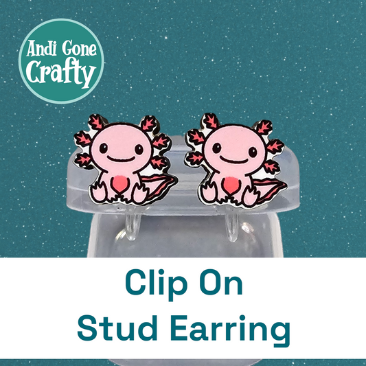 Axolotl - Pink fish - Clip On Earring