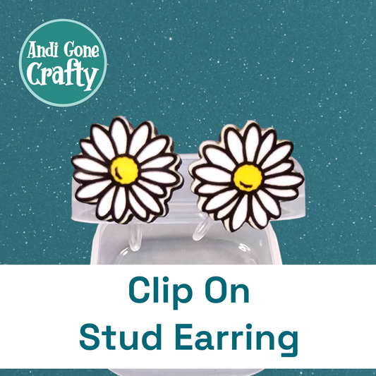 Daisy Flower - Clip On Earring