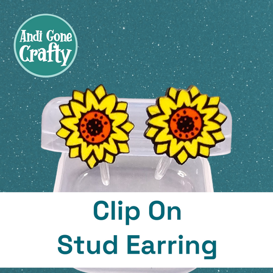 Sunflower Flower - Clip On Earring