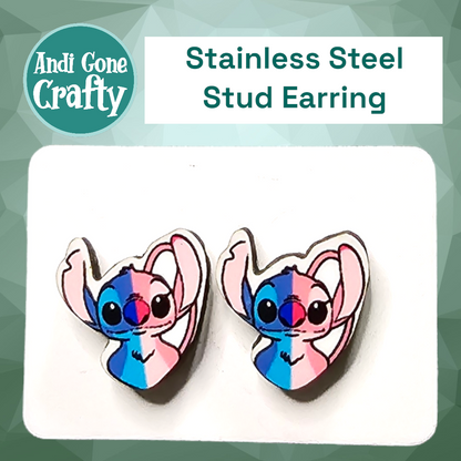 Blue Alien - Character Stainless Steel Stud Earring