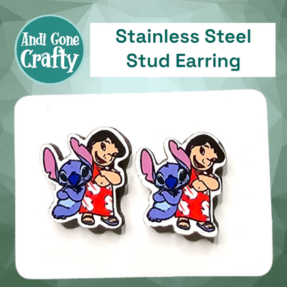 Blue Alien - Character Stainless Steel Stud Earring