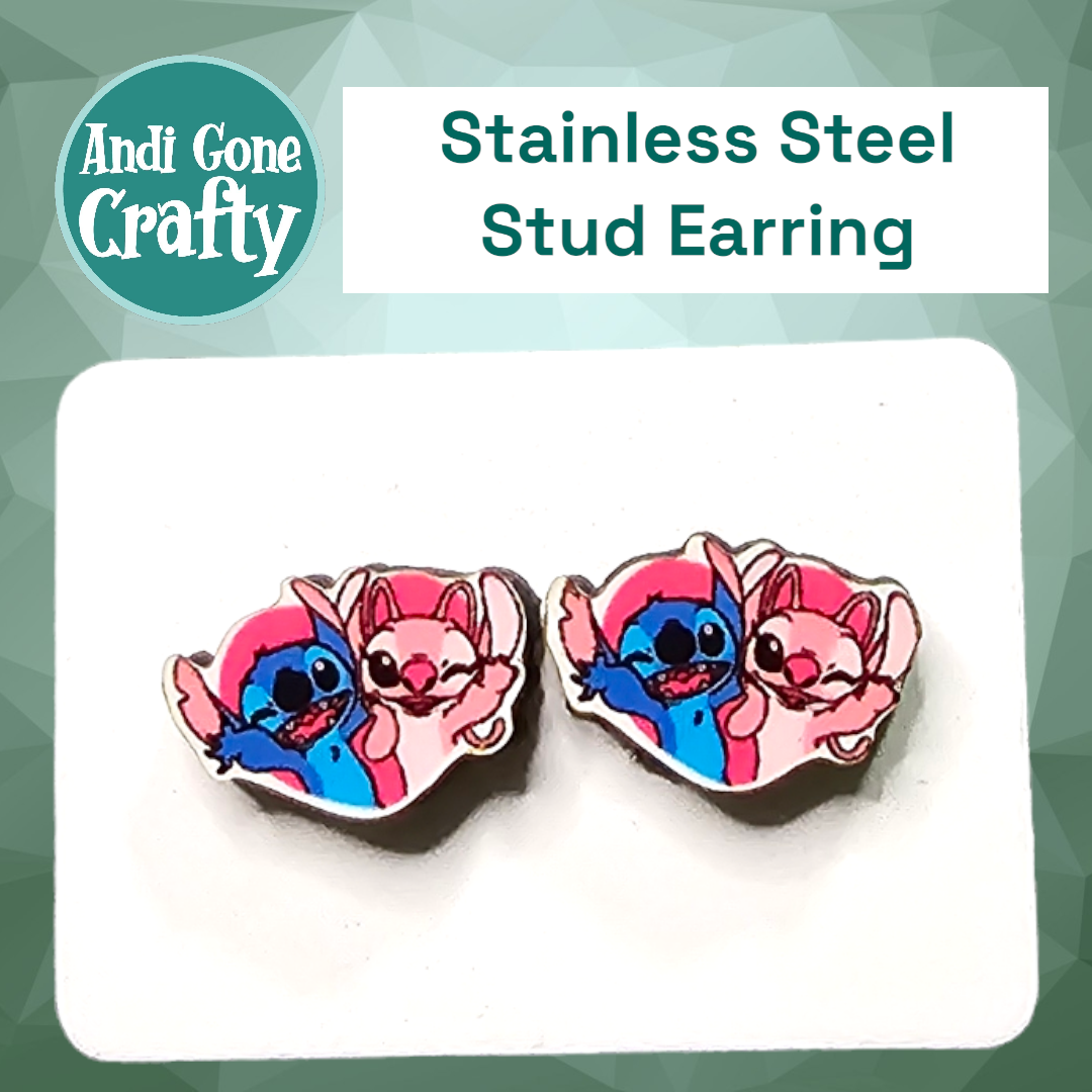 Blue Alien - Character Stainless Steel Stud Earring