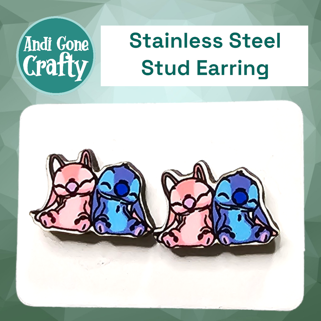 Blue Alien - Character Stainless Steel Stud Earring