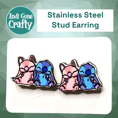 Blue Alien - Character Stainless Steel Stud Earring