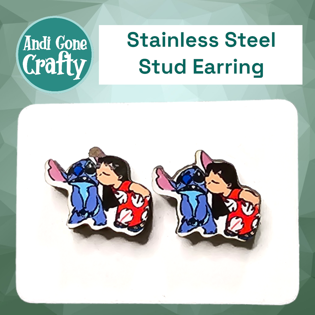 Blue Alien - Character Stainless Steel Stud Earring