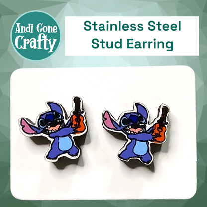 Blue Alien - Character Stainless Steel Stud Earring