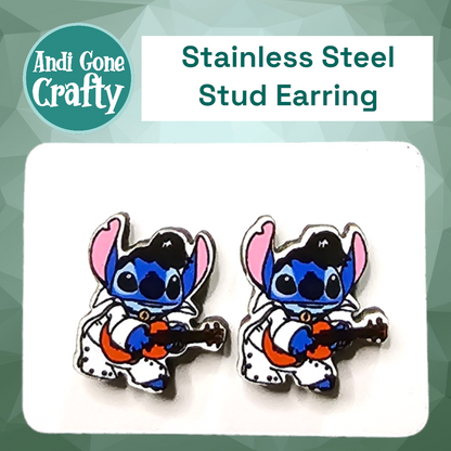 Blue Alien - Character Stainless Steel Stud Earring