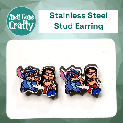 Blue Alien - Character Stainless Steel Stud Earring