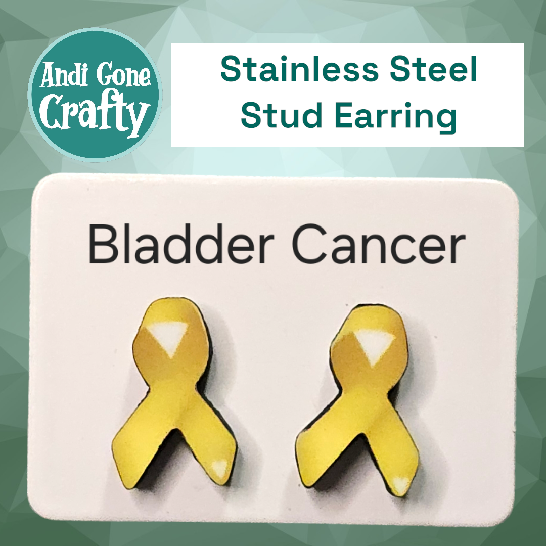 Cancer Ribbon - Stainless Steel Stud Earring