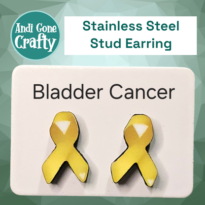 Cancer Ribbon - Stainless Steel Stud Earring