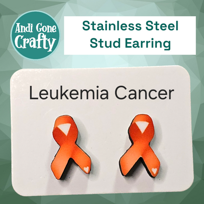 Cancer Ribbon - Stainless Steel Stud Earring