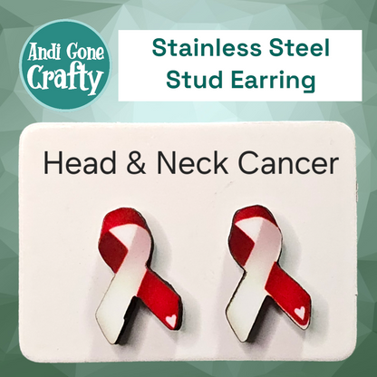 Cancer Ribbon - Stainless Steel Stud Earring