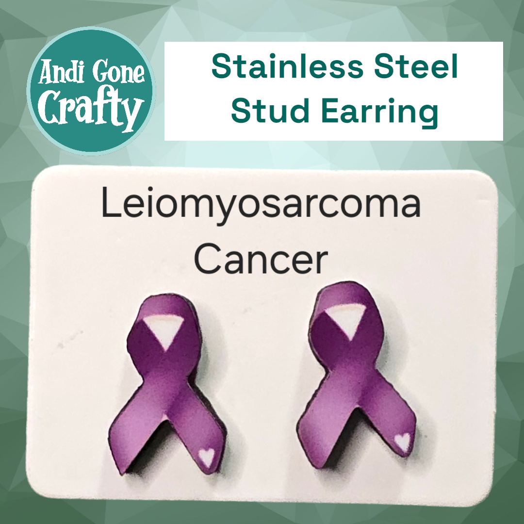 Cancer Ribbon - Stainless Steel Stud Earring