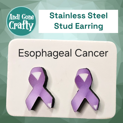 Cancer Ribbon - Stainless Steel Stud Earring