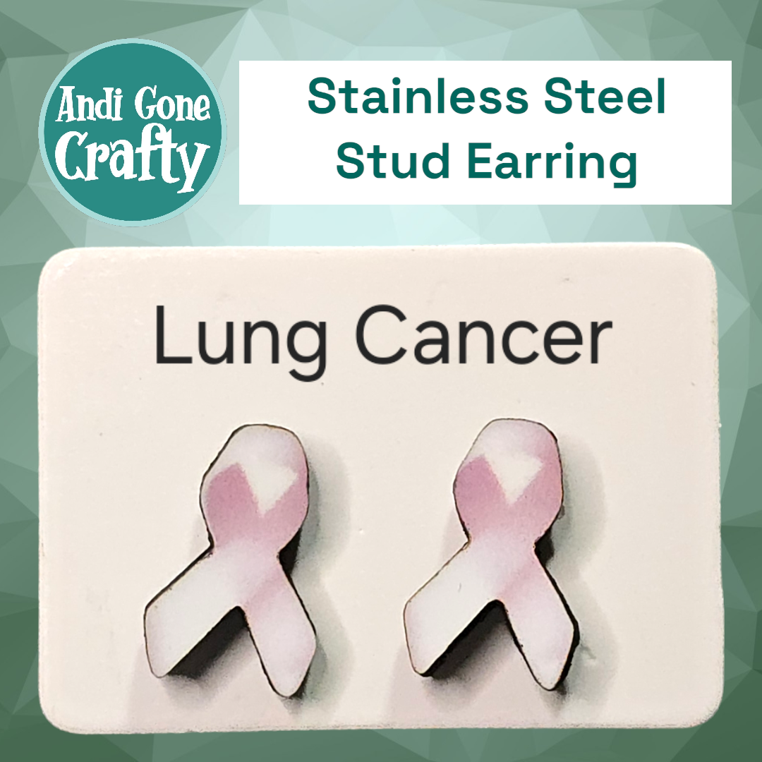 Cancer Ribbon - Stainless Steel Stud Earring