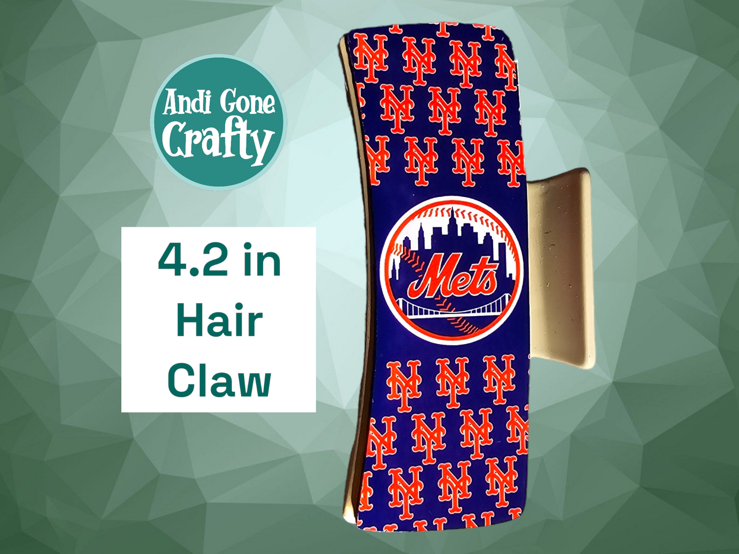 4 in Hair Clip / Claw - Baseball Mets