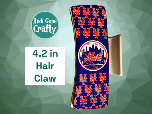 4.2 in Hair Clip / Claw - Baseball Mets