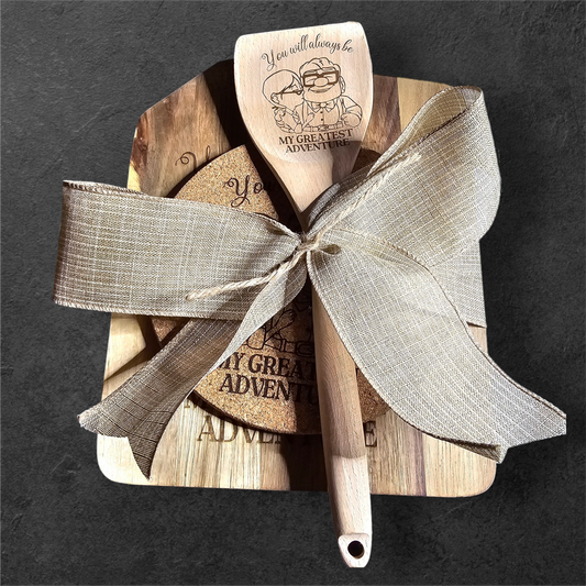 Up House - Your My Greatest Adventure - Carl & Ellie  Match Set [Cutting Board, Trivet, & Spoon]