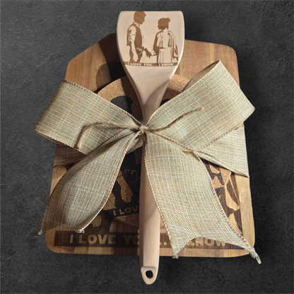 Hans Solo & Leia {I Love You, I Know} Match Set [Cutting Board, Trivet, & Spoon]