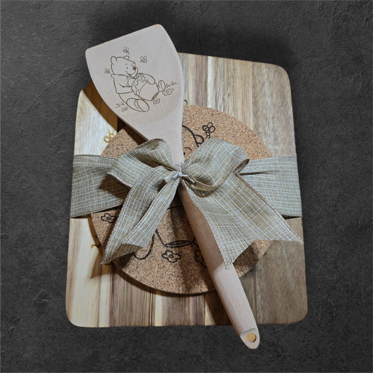 Pooh Match Set [Cutting Board, Trivet, & Spoon]