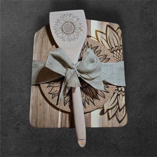 Sunflower Match Set [Cutting Board, Trivet, & Spoon]