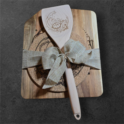 Sea Turtle Wave Matching Set [Cutting Board, Trivet, & Spoon]