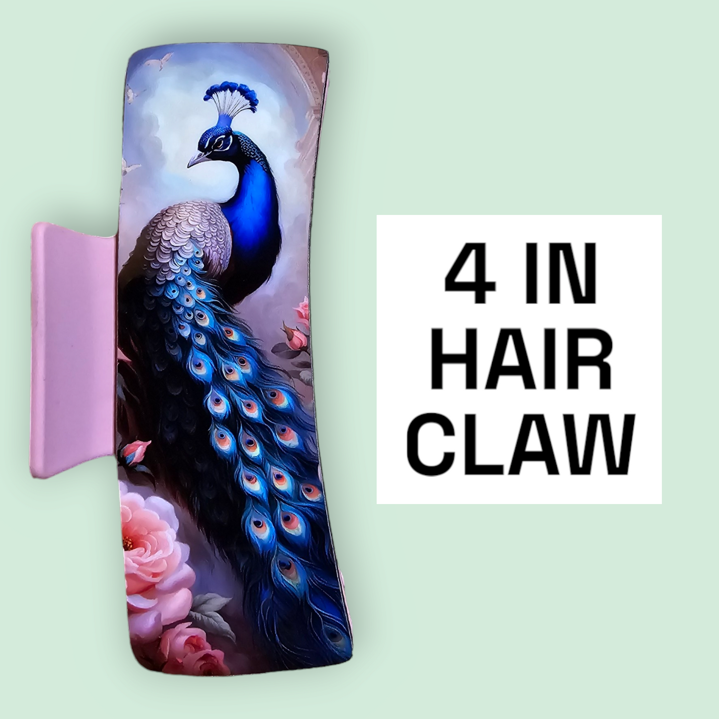 Peacock - 4in Hair Claw / Clip