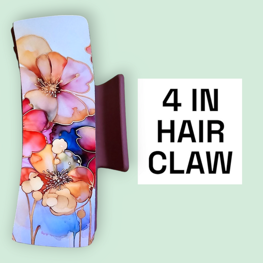 Marbled Flower - 4in Hair Claw / Clip