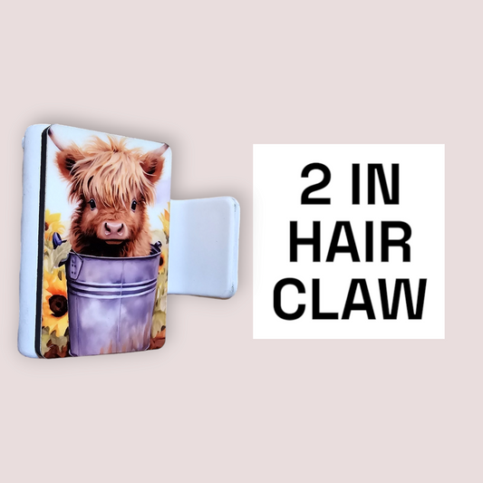 Highland Cow - 2in Hair Claw / Clip