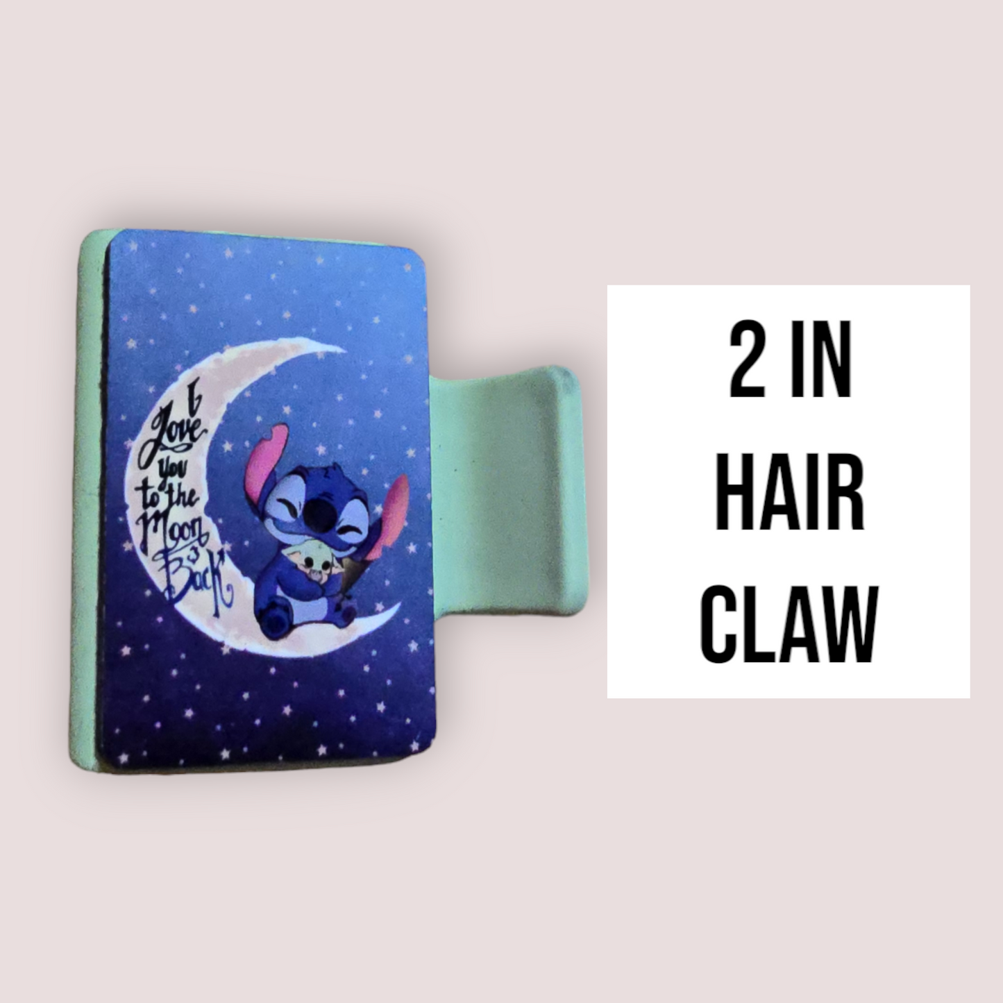 Stitch [I love you to the moon and back] - 2in Hair Claw / Clip