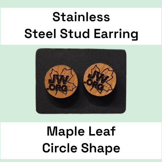 Maple Leaf - Wood JW Earring - Stainless Steel Posts