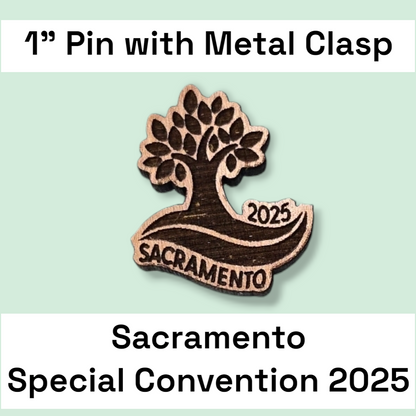 Tree Logo in Cherry Wood - United States Sacramento (California) - 2025 Special Convention of Jehovah's Witnesses - JW Gifts and Souvenirs