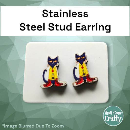 Peet the Cat  - Stainless Steel Stud Earring