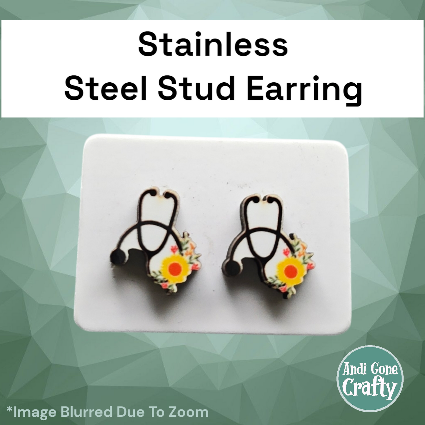 Heath Care  - Stainless Steel Stud Earring