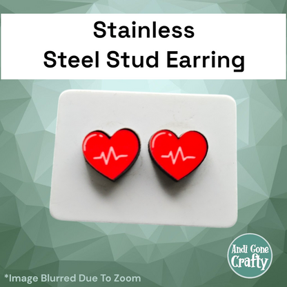 Heath Care  - Stainless Steel Stud Earring