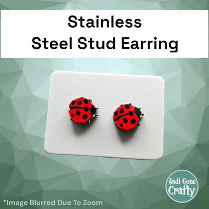 Lady Bug - Character Stainless Steel Stud Earring