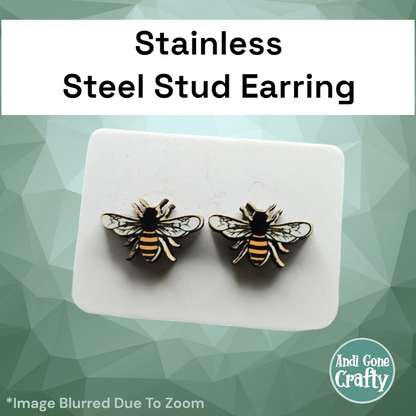 Bee - Character Stainless Steel Stud Earring