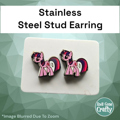 Pony - Stainless Steel Stud Earring