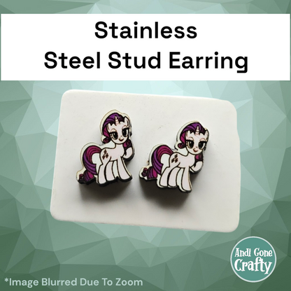 Pony - Stainless Steel Stud Earring