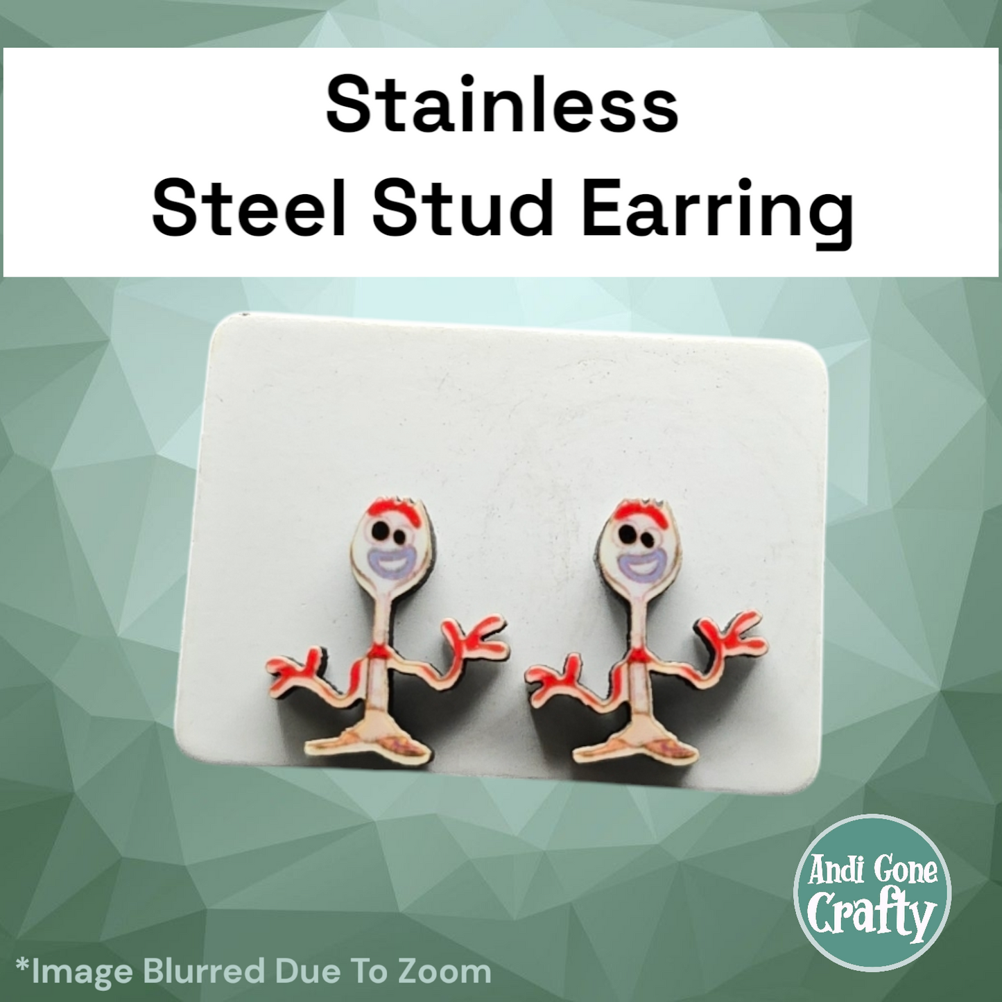 Forky - Stainless Steel Stud Earring